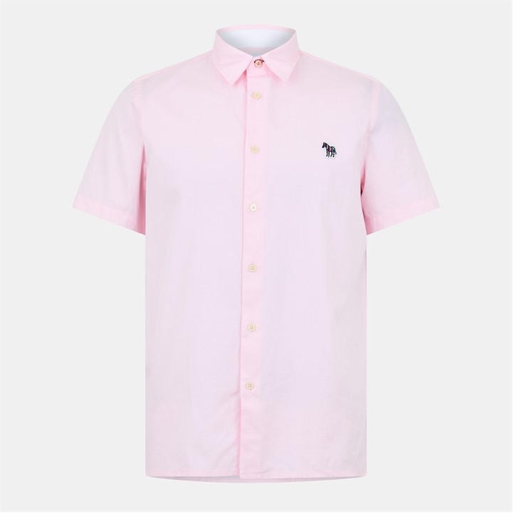 Ps Paul Smith Men's Pink Zebra Short Sleeve Shirt Extra Large