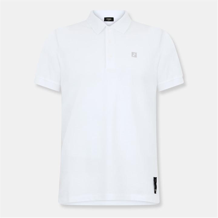 Fendi Men's White Short Sleeve Polo Shirt - M