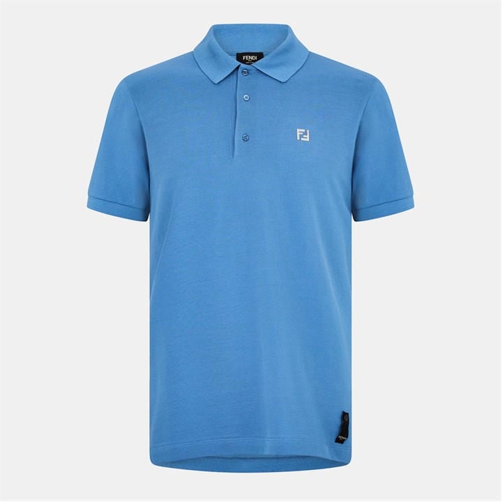 Fendi Men's Blue Short Sleeve Polo Shirt - M