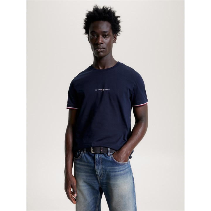TOMMY HILFIGER Tipped Slim T-Shirt – Blue TOMMY HILFIGER Tipped Slim T-Shirt – Blue