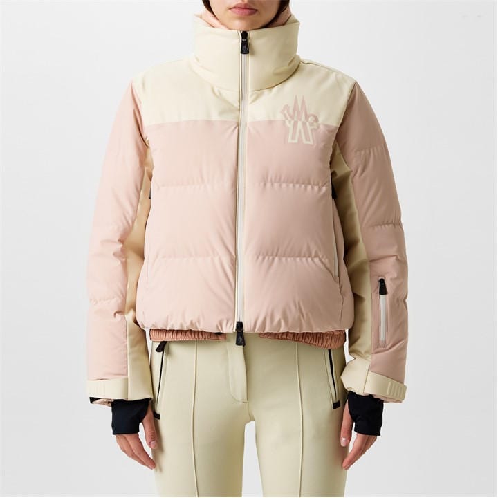 Moncler Down-filled Logo Jacket In Pink