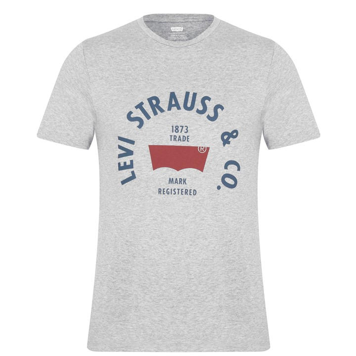 Levis Mens Grey Varsity Circle T-Shirt - 2XL