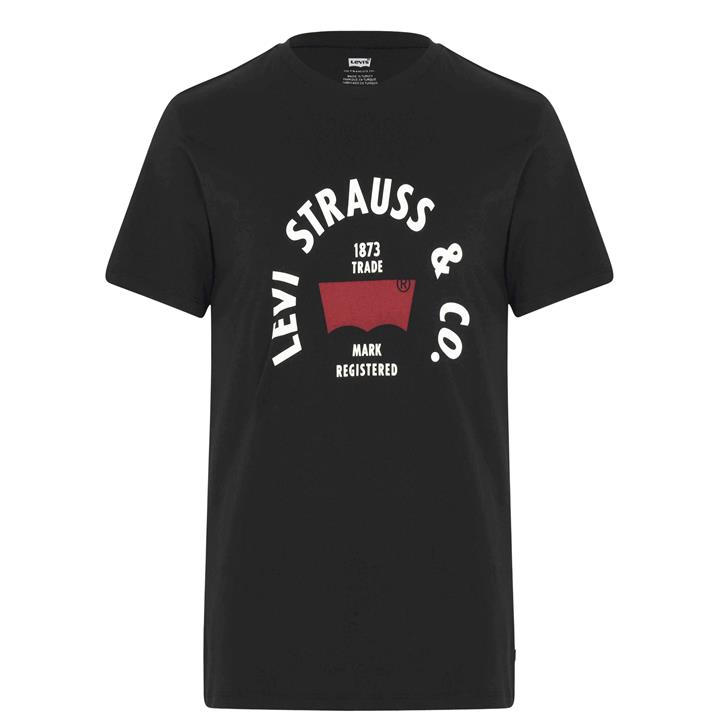 Levis Mens Black Varsity Circle T-Shirt - Small
