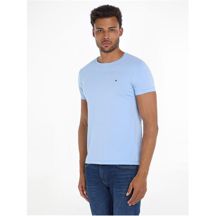 Tommy Hilfiger Men's Blue Stretch Slim Fit T-Shirt Small