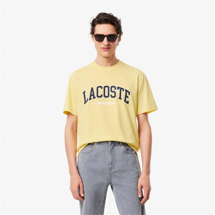Lacoste Men's Yellow Big Logo T-Shirt - S