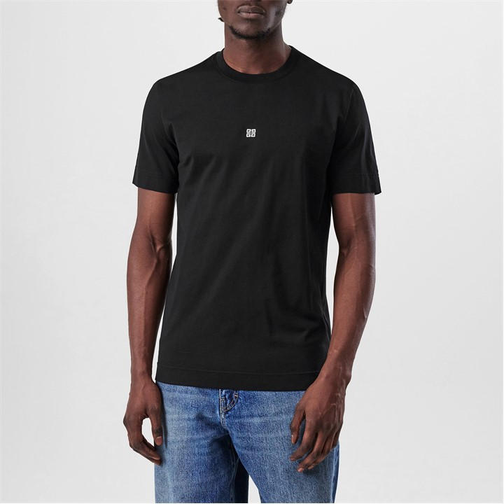 Givenchy Men's Black Embroidered 4G T-Shirt - S