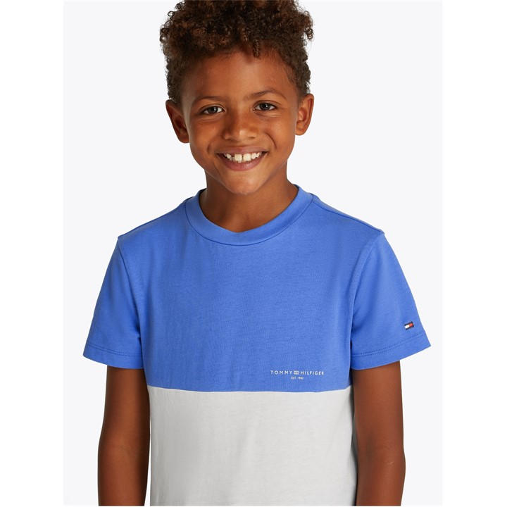 TOMMY HILFIGER Mini Corp Colourblock Tee Ss - Blue