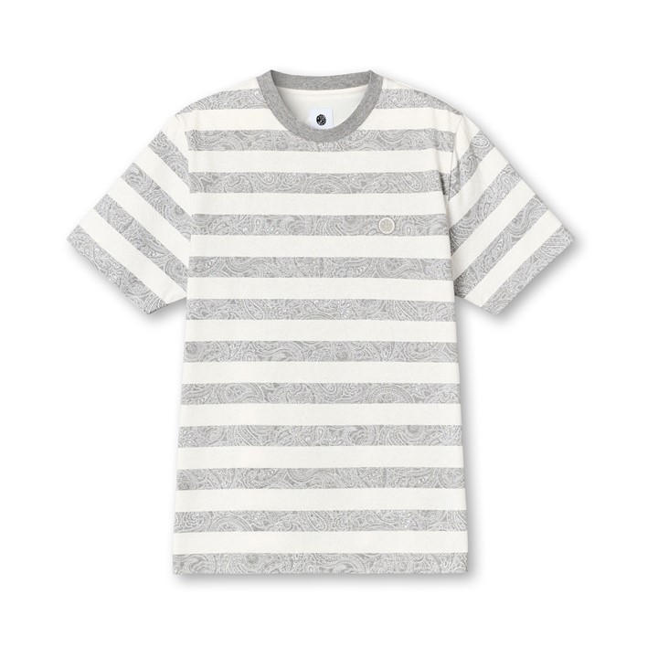 Pretty Green Men's Grey Eclipse Stripe T-Shirt Large