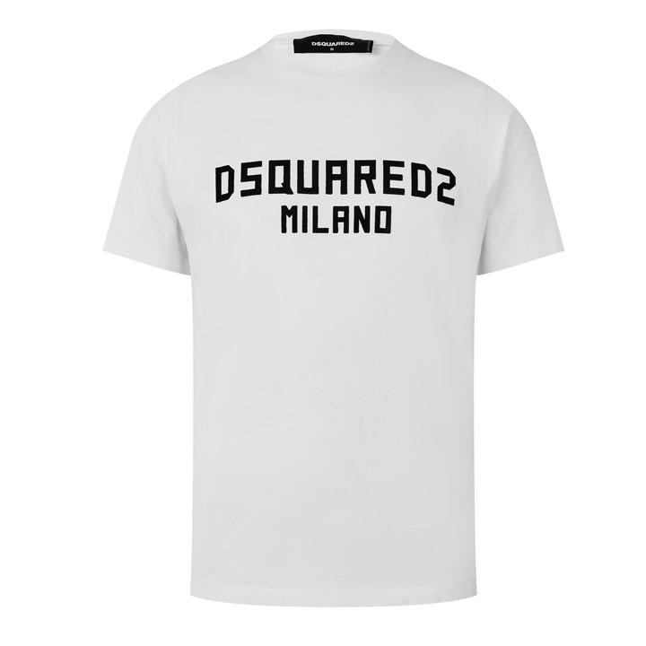 Dsquared2 Men's White Milano Cool Fit Logo Print T-Shirt Extra Large