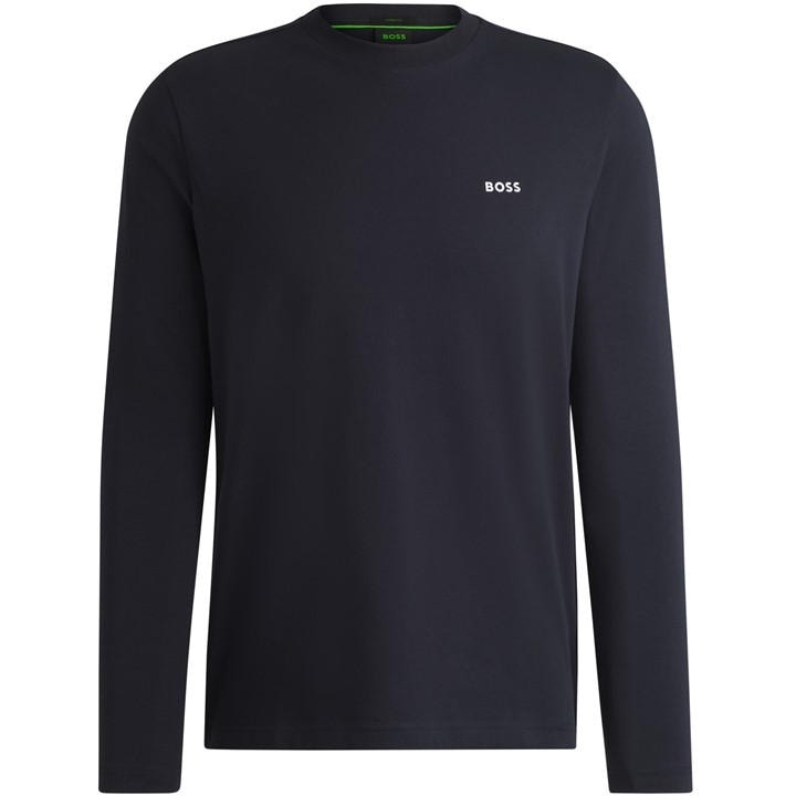 Boss Men's Blue Hbg Long T-Shirt With Iconic Logo