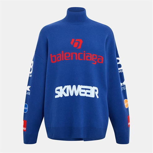 BALENCIAGA - Men's Bal Turtleneck Long Sleeve T-Shirt