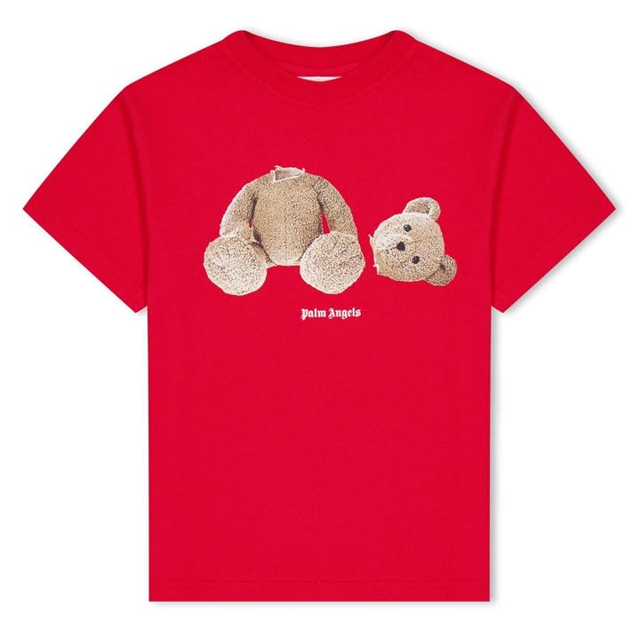 Palm Angels Boys Red Unisex Junior Bear T Shirt