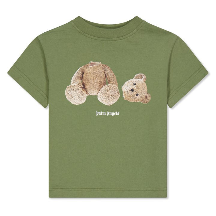 Palm Angels Boys Green Unisex Junior Bear T Shirt -