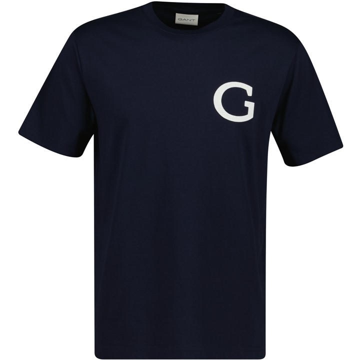 Gant Men's Blue Chest Graphic T Sn62
