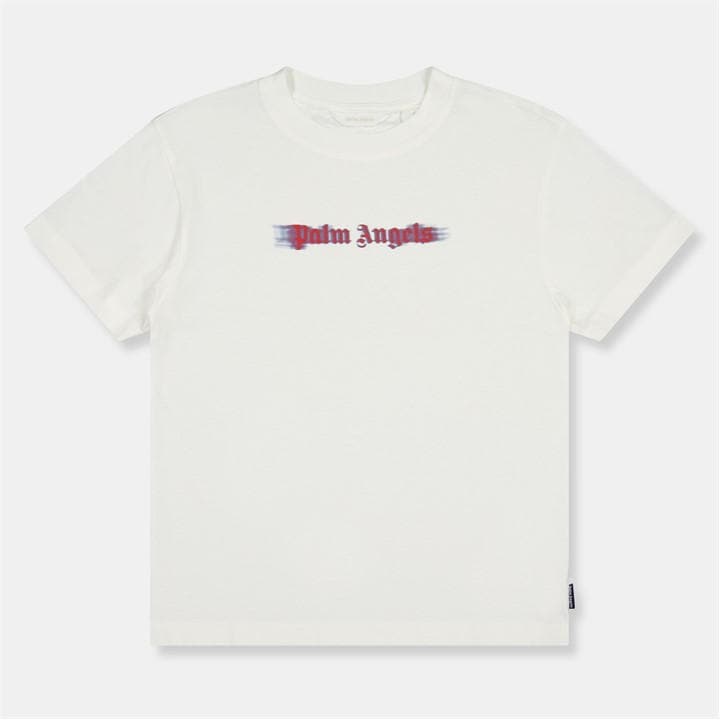 Palm Angels Unisex Kids White Palm Blur Lgo Tee Jn54
