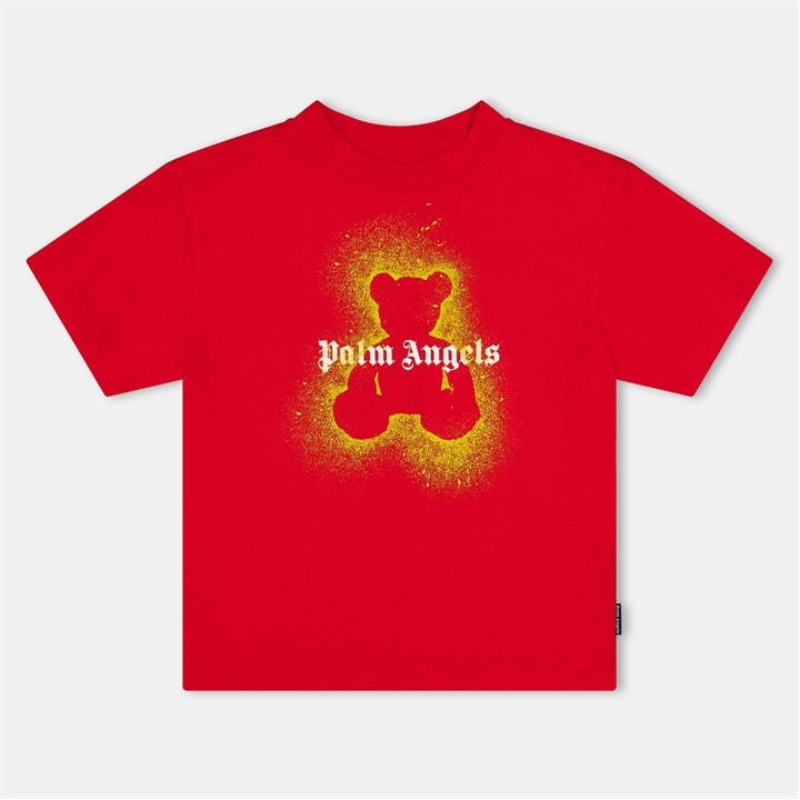 Palm Angels Unisex Kids Red Palm Spray Bear Tee Jn54