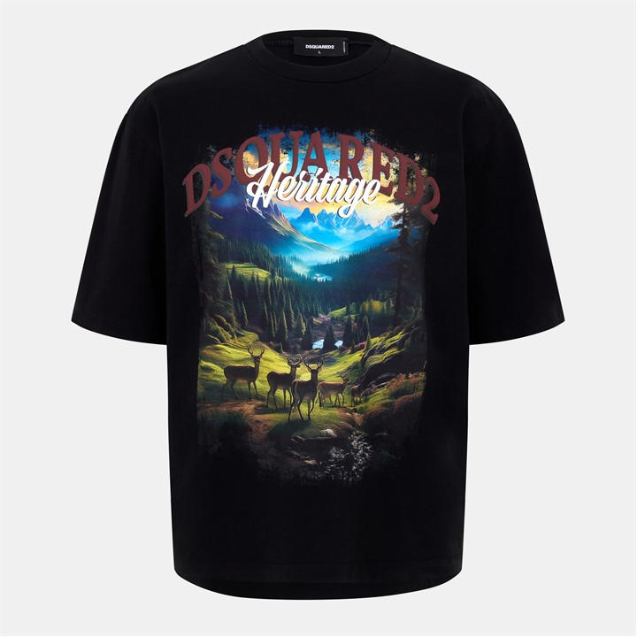 Dsquared2 Men's Black Dsq Heritage Tee Small