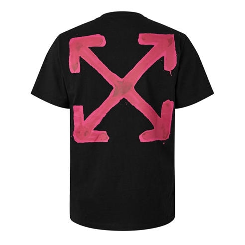 OFF WHITE - Men's Spray Graphic Cotton Short-Sleeve T-Shirt