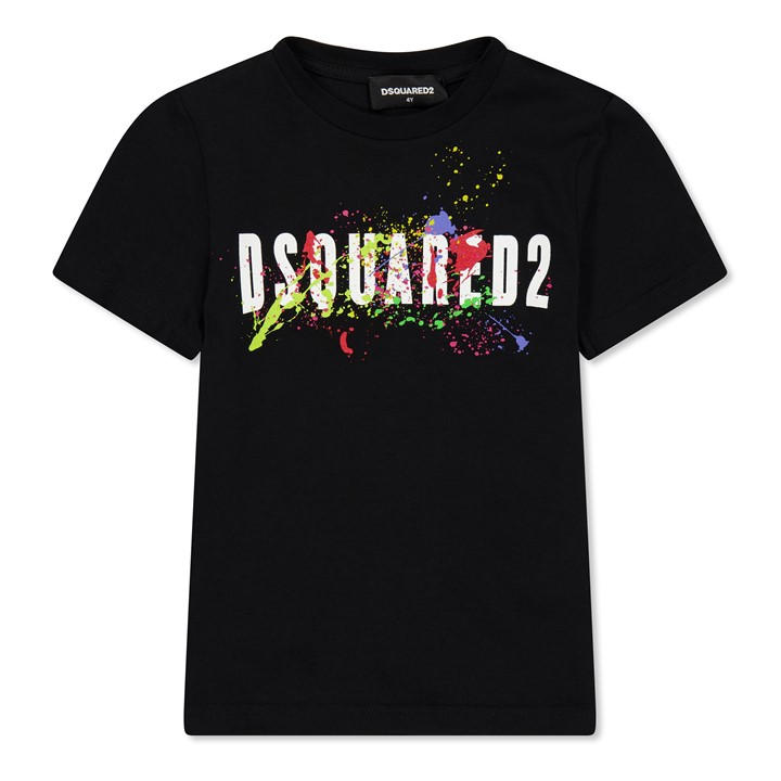 Dsquared2 Boys Black Dsq Spray Tee Jn62