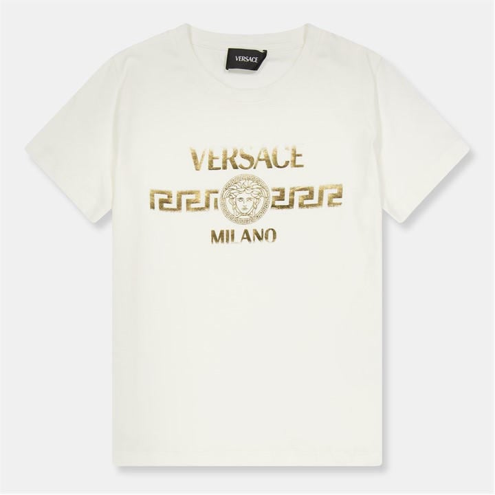 Versace Boys White Kids' Logo T-Shirt - 11 - 12 Years