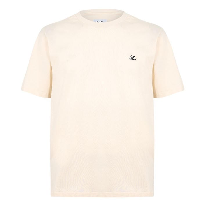 Cp Company Men's Beige Regular Fit Basic T-Shirt