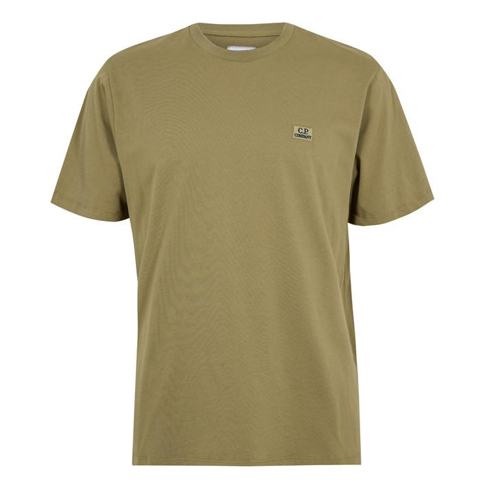 Cp Company Men's Green Regular Fit Basic T-Shirt
