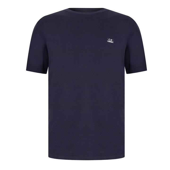Cp Company Men's Blue Regular Fit Basic T-Shirt