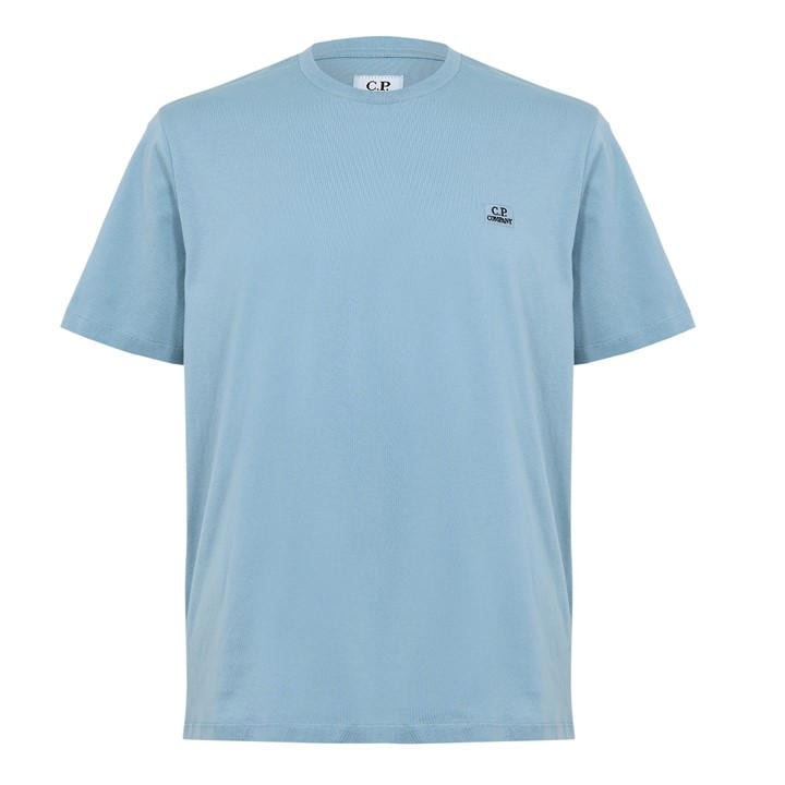 Cp Company Men's Blue Regular Fit Basic T-Shirt
