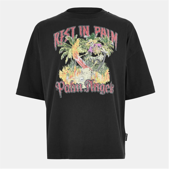 Palm Angels Men's Black Oversized T-Shirt
