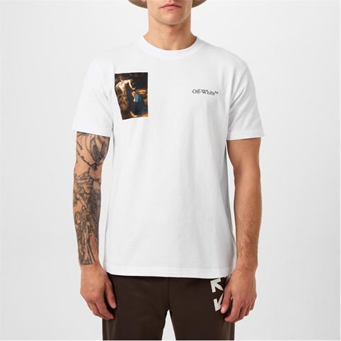 OFF WHITE - Men's Lute-Print T-Shirt Caravaggio Artwork