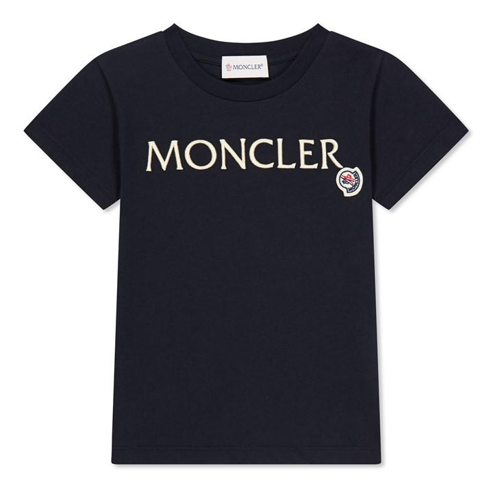 Moncler Girls Black Logo T-Shirt Juniors