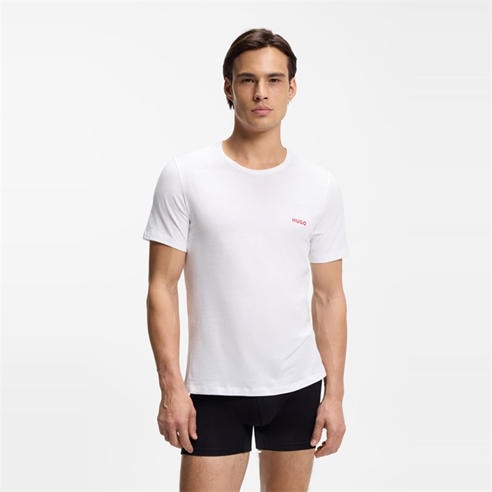 Hugo - Mens HUGO 3 Pack Short Sleeve Pyjama T-Shirts with Logo Detail