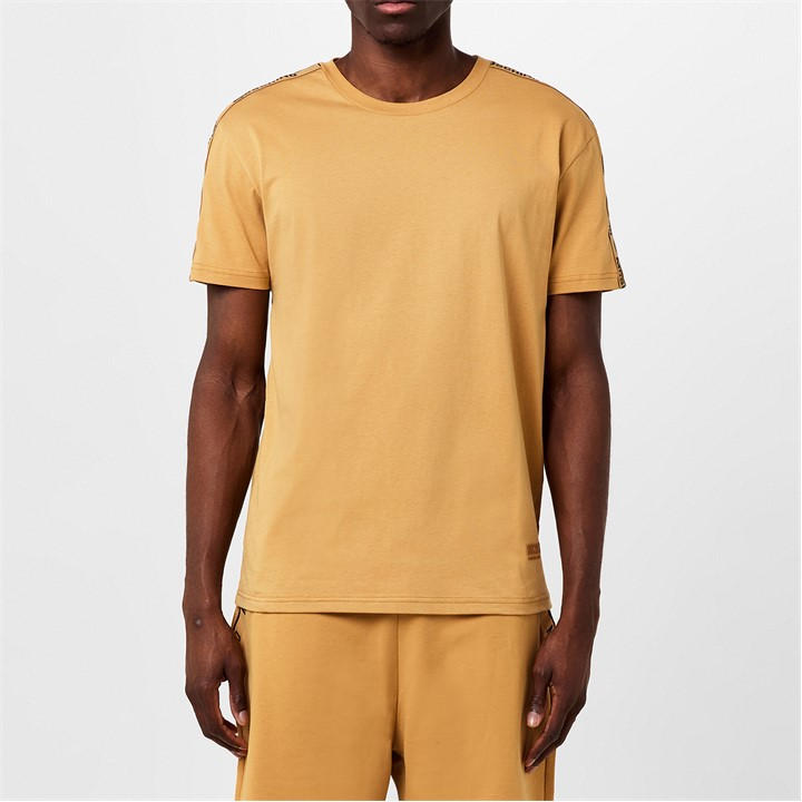 Moschino Men's Brown Tape Logo T-Shirt - S