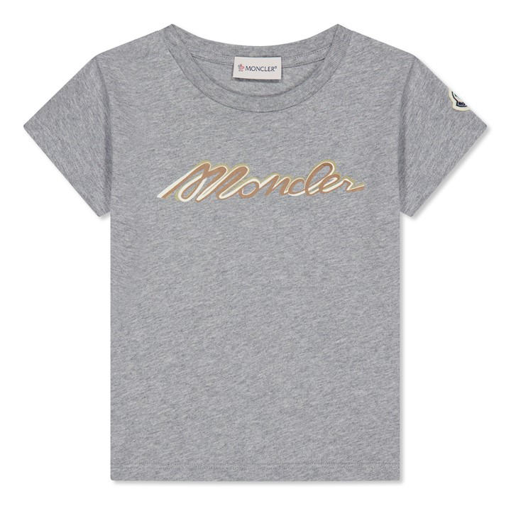Moncler Girls Grey Logo T-Shirt Juniors