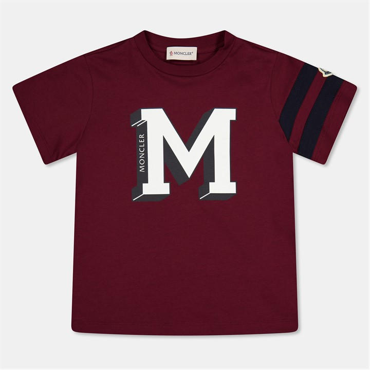 Moncler Boys Red Lrg Lgo Tee