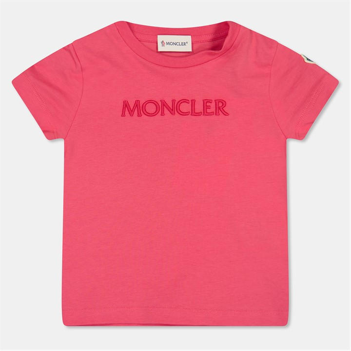 Moncler Girls Pink Logo Tee Size 9
