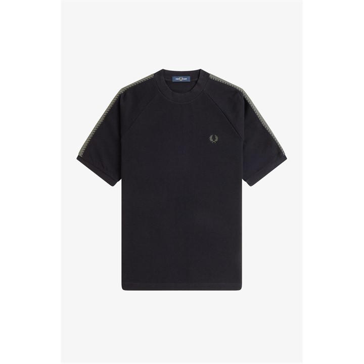 Fred Perry Men's Black Fred Side Tape Tee Sn54 2XL