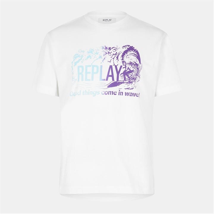 Replay Men’s Regular Fit Surf T-Shirt – White