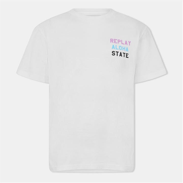 Replay Men’s Aloha State Regular Fit T-Shirt – White