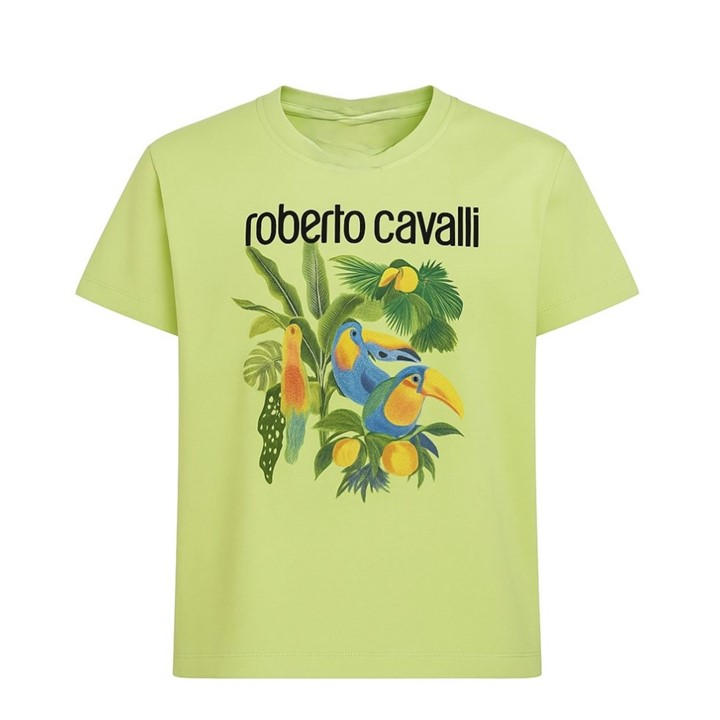 Roberto Cavalli Unisex Kids Green ' Logo T-Shirt