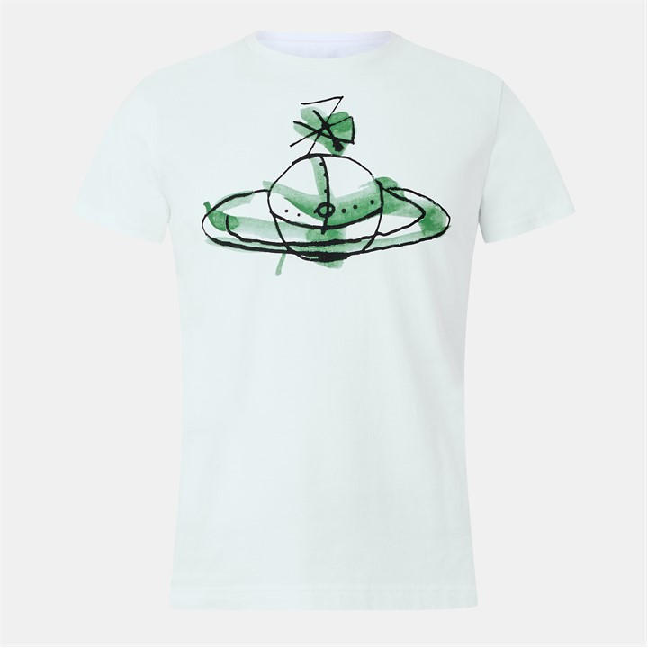 Vivienne Westwood Men's White Viv Drawn Orb T Sn54 Medium