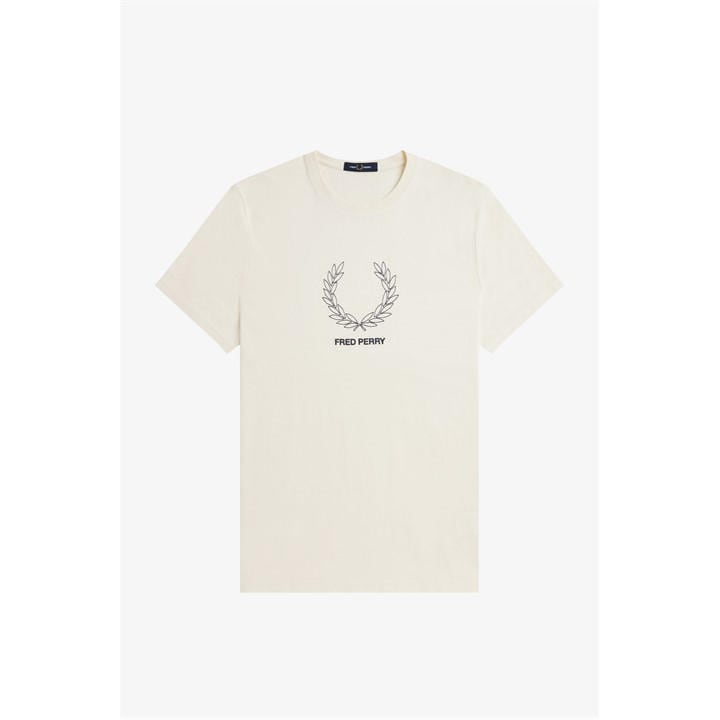 Fred Perry Men's Beige Fred Mid Logo Tee Sn61
