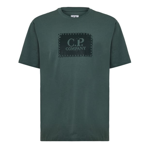 Black 999 - CP COMPANY - Men's Block Logo Regular Fit T-Shirt