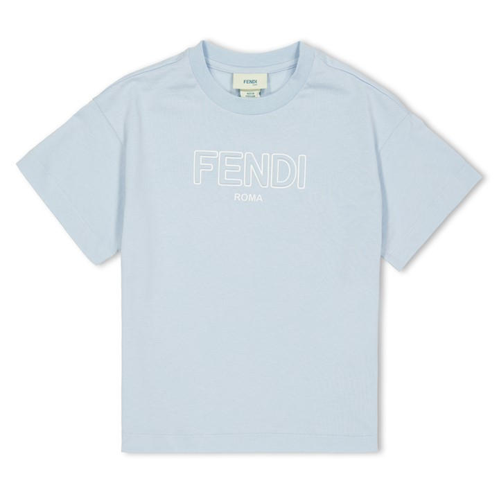 Fendi Boys Blue Logo Tee Jn62