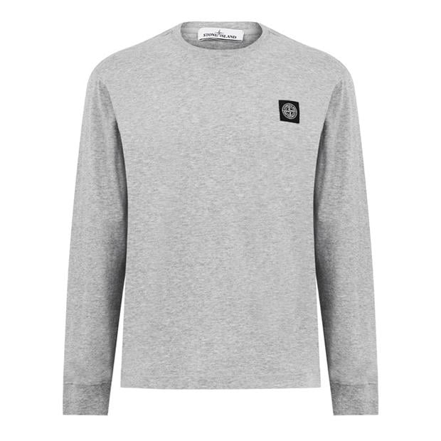 Nero A0029 - STONE ISLAND - Men's Logo Cotton Compass Patch Long Sleeve T-Shirt