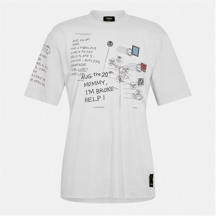 Fendi Men's White Postcard T-Shirt - S
