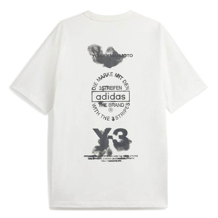 Y3 Men's White Gfx Tee Sn54 Small