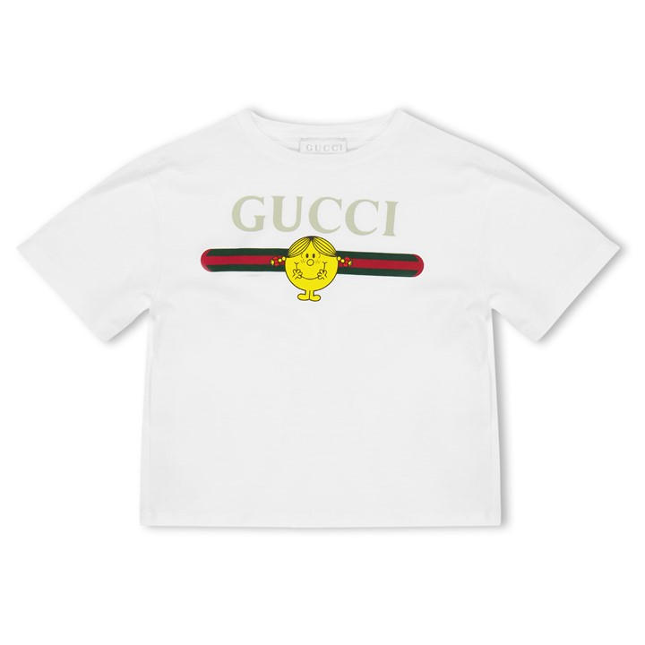 Gucci Girls White Graphic Tee Jn61