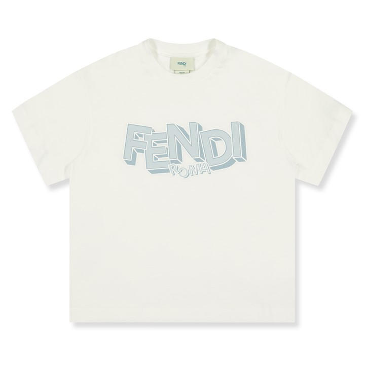 Fendi Boys White Logo T-Shirt Jn62