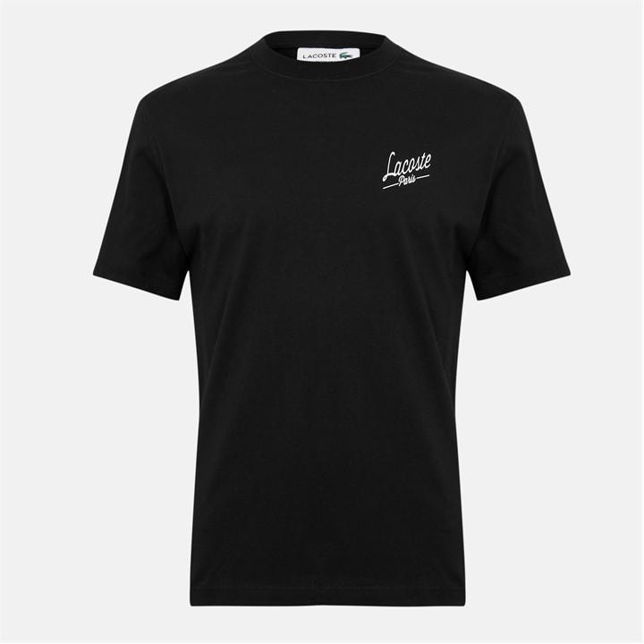 Lacoste Men's Black Graphic Regular Fit T-Shirt - XL